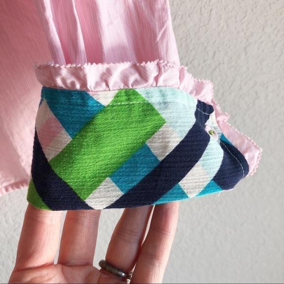 Lilly Pulitzer Pink Contrast Cuff Button Down Shirt - Picture 6 of 11